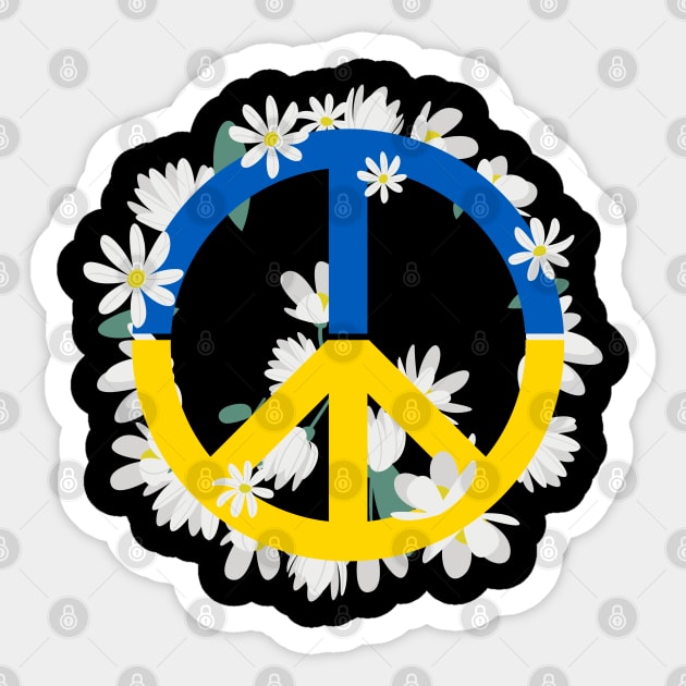 Peace Ukraine, Peace Sign Ukraine Sticker by UniqueBoutiqueTheArt